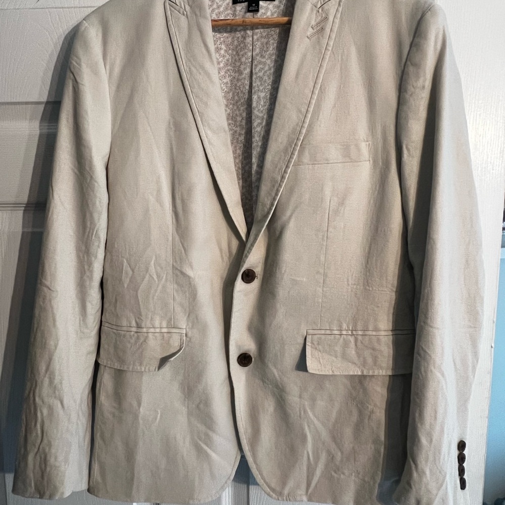 Men's Tan Linen Suit